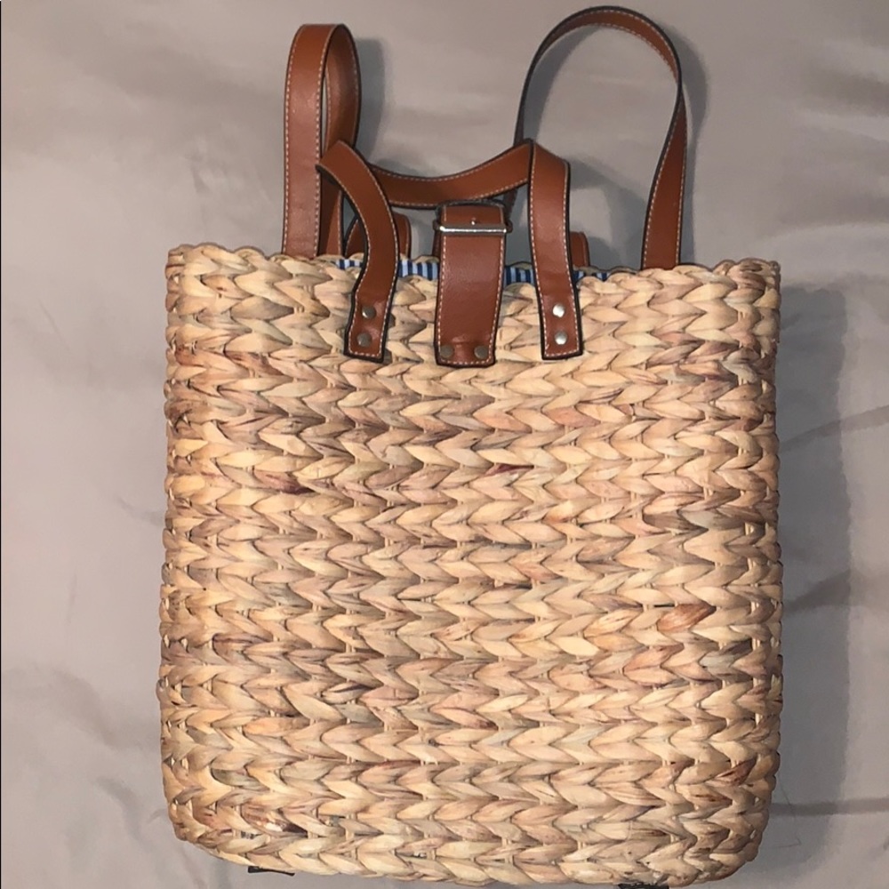 Straw backpack/ Travel tote